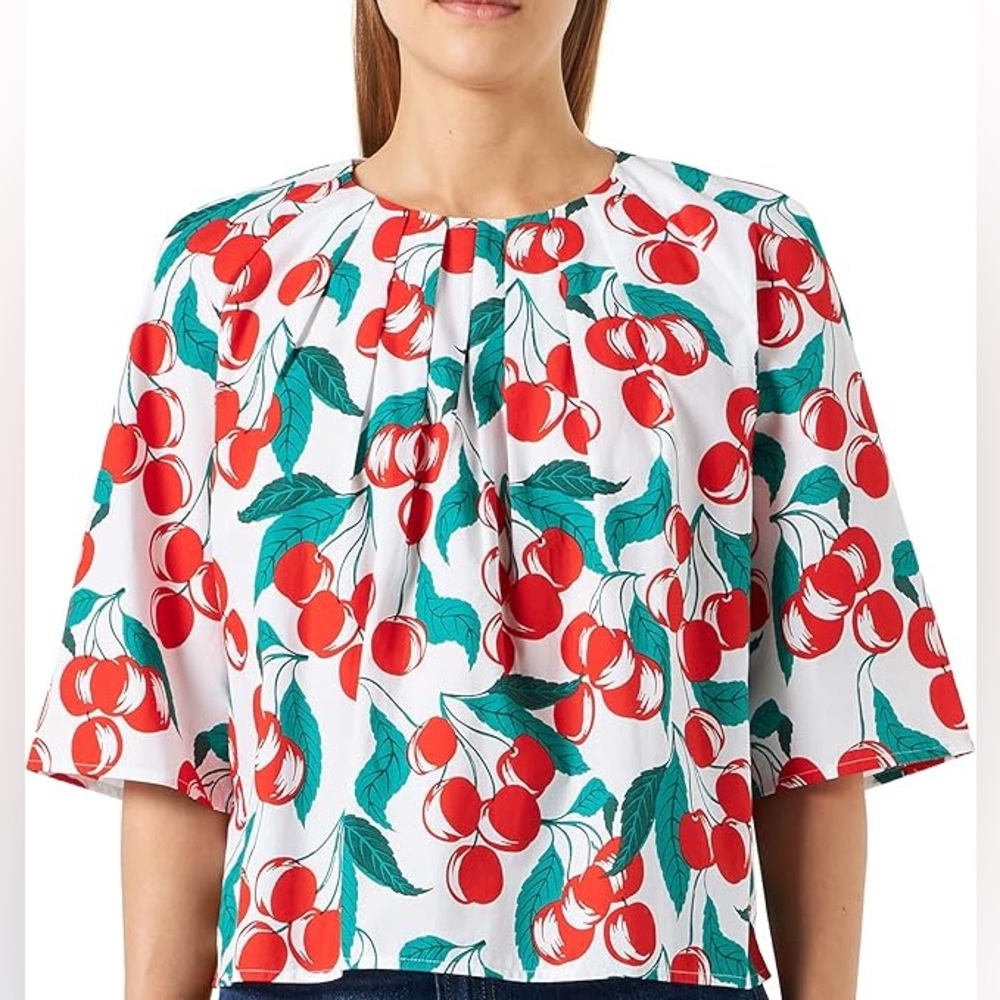 Benetton Cherry Print Set Crop Top & Midi Skirt – Size S - Picture 4 of 15